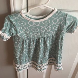 Kickee pants short sleeve tunic, 12-18 mo vguc